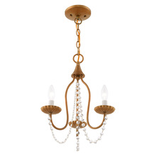 Livex Lighting 40793-48 - 3 Lt Antique Gold Leaf Mini Chandelier