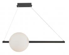 Abra Lighting 10023PN-BL - ORB - Linear Bar Pendant with Up-Down Illumination with Opal Glass Orb