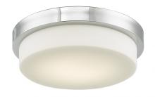 Abra Lighting 30015FM-CH-Step - 13" Stepped Opal Glass Flushmount with High Output Dimmable LED