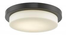 Abra Lighting 30016FM-BZ-Step - 16&#34; Stepped Opal Glass Flushmount with High Output Dimmable LED