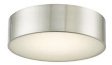 Abra Lighting 30031FM-BN-Bongo - 12&#34; Metal Cylinder and Frosted Glass Flushmount with High Output Dimmable LED