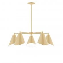 Montclair Light Works CHC415-17-L10 - 5-Light J-Series Chandelier, Ivory