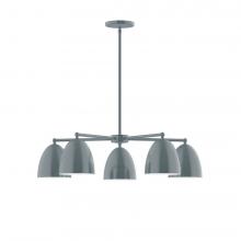 Montclair Light Works CHC417-40-L10 - 5-Light J-Series Chandelier, Slate Gray