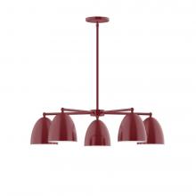 Montclair Light Works CHC417-55-L10 - 5-Light J-Series Chandelier, Barn Red