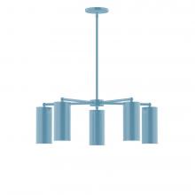 Montclair Light Works CHC418-54-L10 - 5-Light J-Series Chandelier, Light Blue