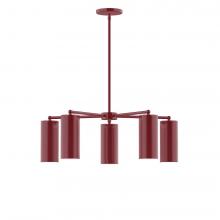 Montclair Light Works CHC418-55-L10 - 5-Light J-Series Chandelier, Barn Red