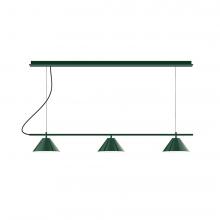 Montclair Light Works CHB431-48-C21-L12 - 2-Light Linear Axis LED Chandelier with White SJT Cord, Sea Green