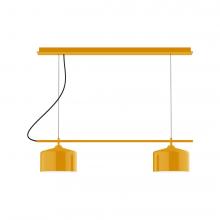 Montclair Light Works CHAX445-21-L12 - 3-Light Linear Axis LED Chandelier, Bright Yellow