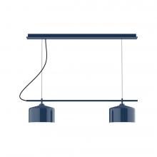 Montclair Light Works CHAX445-50-L12 - 3-Light Linear Axis LED Chandelier, Navy