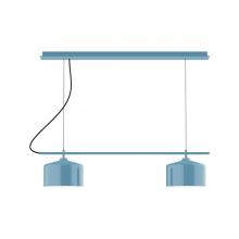 Montclair Light Works CHAX445-54-L12 - 3-Light Linear Axis LED Chandelier, Light Blue