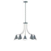 Montclair Light Works CHN415-40-96-L10 - 5-Light J-Series Chandelier, Slate Gray with Brushed Nickel Accents