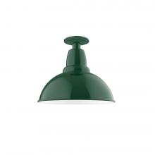 Montclair Light Works FMB106-42-W12-L12 - 12&#34; Cafe LED Flush Mount Light with wire grill in Forest Green