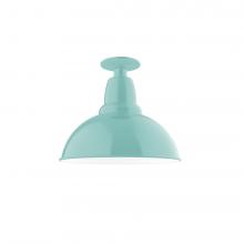 Montclair Light Works FMB106-48-W12-L12 - 12&#34; Cafe LED Flush Mount Light with wire grill in Sea Green