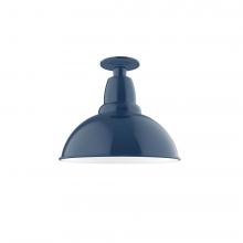 Montclair Light Works FMB106-50-W12-L12 - 12&#34; Cafe LED Flush Mount Light with wire grill in Navy