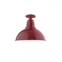 Montclair Light Works FMB106-55-W12-L12 - 12&#34; Cafe LED Flush Mount Light with wire grill in Barn Red