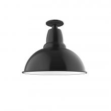 Montclair Light Works FMB107-41-G05 - 14&#34; Cafe Flush Mount Light with clear glass and cast guard in Black