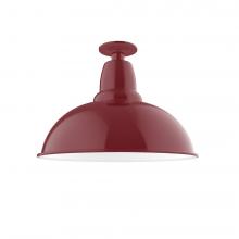 Montclair Light Works FMB108-55-L13 - 16&#34; Cafe LED Flush Mount Light in Barn Red