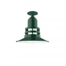 Montclair Light Works FMB148-42 - Atomic 12&#34; Flush Mount Light in Forest Green