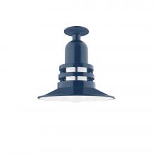 Montclair Light Works FMB148-50-G07 - Atomic 12&#34; Flush Mount Light with Frosted Glass in Navy