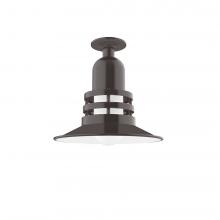 Montclair Light Works FMB148-51-G07 - Atomic 12&#34; Flush Mount Light with Frosted Glass in Architectural Bronze