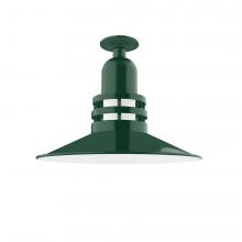 Montclair Light Works FMB149-42 - Atomic 16&#34; Flush Mount Light in Forest Green