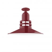 Montclair Light Works FMB149-55 - Atomic 16&#34; Flush Mount Light in Barn Red