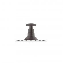 Montclair Light Works FMB158-51-G06 - 12&#34; Radial shade, Flush Mount Light ceiling light with Frosted Glass and cast guard