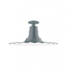 Montclair Light Works FMB159-40 - 16&#34; Radial shade, Flush Mount Light ceiling light, Slate Gray