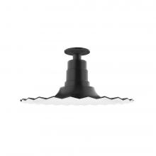 Montclair Light Works FMB159-41 - 16&#34; Radial shade, Flush Mount Light ceiling light, Black