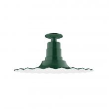 Montclair Light Works FMB159-42 - 16&#34; Radial shade, Flush Mount Light ceiling light, Forest Green