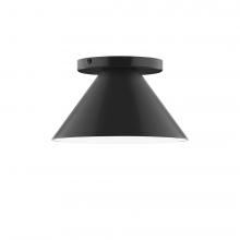 Montclair Light Works FMD421-41-L10 - 8" Axis Mini Cone LED Flush Mount, Black