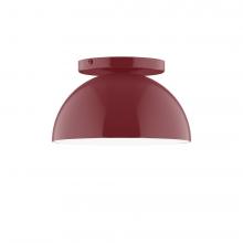 Montclair Light Works FMD431-55-L10 - 8&#34; Axis Mini Dome LED Flush Mount, Barn Red