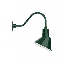 Montclair Light Works GNA102-42-B03-L12 - 10&#34; Angle shade LED Gooseneck Wall mount, decorative canopy cover, Forest Green