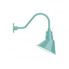 Montclair Light Works GNA102-48-B03-L12 - 10&#34; Angle shade LED Gooseneck Wall mount, decorative canopy cover, Sea Green