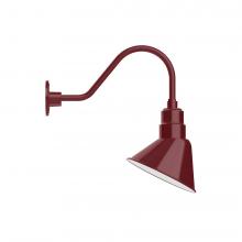 Montclair Light Works GNA102-55-B03-L12 - 10&#34; Angle shade LED Gooseneck Wall mount, decorative canopy cover, Barn Red