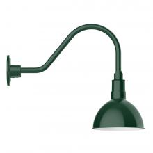 Montclair Light Works GNA114-42-W08-L10 - 8&#34; Deep Bowl shade, LED Gooseneck Wall Mount with wire grill, Forest Green