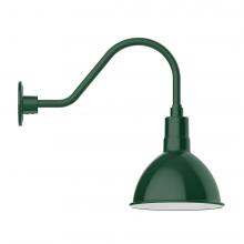 Montclair Light Works GNA115-42-W10-L12 - 10&#34; Deep Bowl shade, LED Gooseneck Wall mount with wire grill, Forest Green