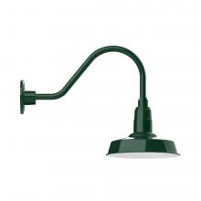 Montclair Light Works GNA181-42-W10-L12 - 10&#34; Warehouse shade, LED Gooseneck Wall Mount with wire grill, Forest Green