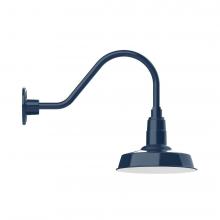 Montclair Light Works GNA181-50-W10-L12 - 10&#34; Warehouse shade, LED Gooseneck Wall Mount with wire grill, Navy