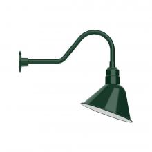 Montclair Light Works GNB103-42-L12 - 12&#34; Angle shade LED Gooseneck Wall mount, Forest Green