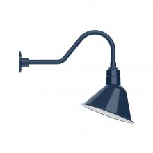 Montclair Light Works GNB103-50-S03-L12 - 12&#34; Angle shade LED Gooseneck Wall mount with swivel, Navy