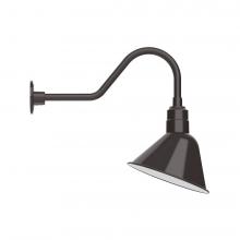 Montclair Light Works GNB103-51-S03-L12 - 12&#34; Angle shade LED Gooseneck Wall mount with swivel, Architectural Bronze