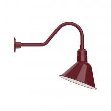 Montclair Light Works GNB103-55-S03-L12 - 12&#34; Angle shade LED Gooseneck Wall mount with swivel, Barn Red