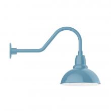 Montclair Light Works GNB106-54-L12 - 12&#34; Cafe shade, LED Gooseneck Wall Mount, Light Blue