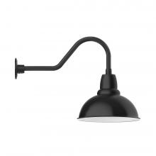 Montclair Light Works GNB107-41-L13 - 14&#34; Cafe shade, LED Gooseneck Wall mount, Black