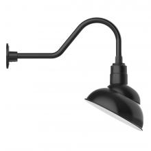 Montclair Light Works GNB121-41-S03-L12 - 12&#34; Emblem shade LED Gooseneck Wall Mount with swivel, Black