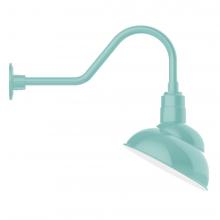 Montclair Light Works GNB121-48-S03-L12 - 12&#34; Emblem shade LED Gooseneck Wall Mount with swivel, Sea Green