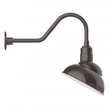 Montclair Light Works GNB121-51-S03-L12 - 12&#34; Emblem shade LED Gooseneck Wall Mount with swivel, Architectural Bronze