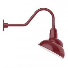 Montclair Light Works GNB121-55-S03-L12 - 12&#34; Emblem shade LED Gooseneck Wall Mount with swivel, Barn Red