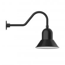 Montclair Light Works GNB123-41-L12 - 12&#34; Prima shade, LED Gooseneck Wall Mount, Black